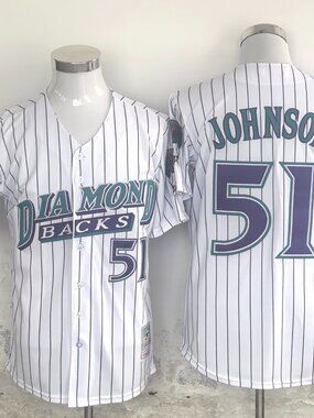 Randy Johnson #51 Arizona Diamondbacks Pinstripe Baseball Jersey White